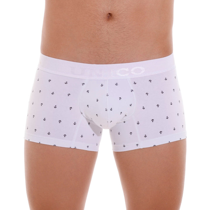 Mundo Unico Men's Cotton Trunk Boxer Briefs - Naviero Nautical Print