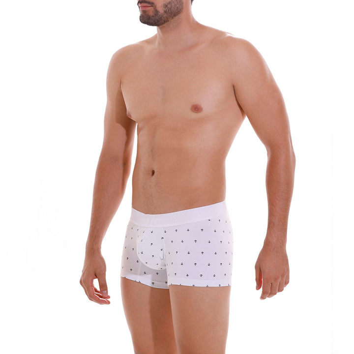 Mundo Unico Men's Cotton Trunk Boxer Briefs - Naviero Nautical Print