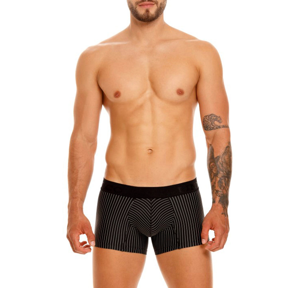 Mundo Unico Men's Sombras Black Short Boxer Briefs - Striped