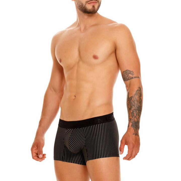 Mundo Unico Men's Sombras Black Short Boxer Briefs - Striped