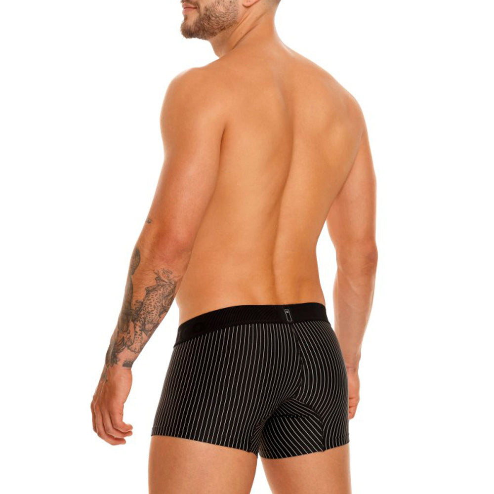 Mundo Unico Men's Sombras Black Short Boxer Briefs - Striped