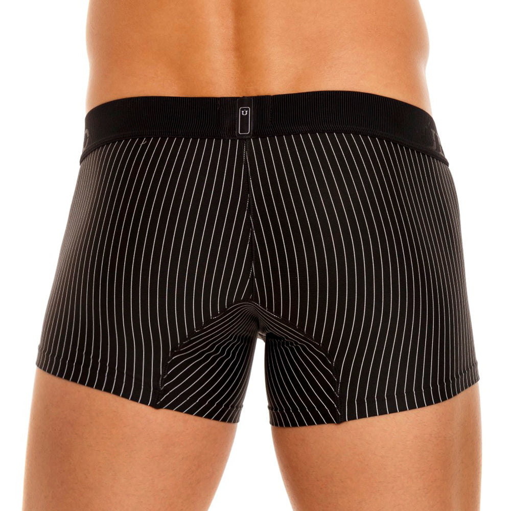 Mundo Unico Men's Sombras Black Short Boxer Briefs - Striped