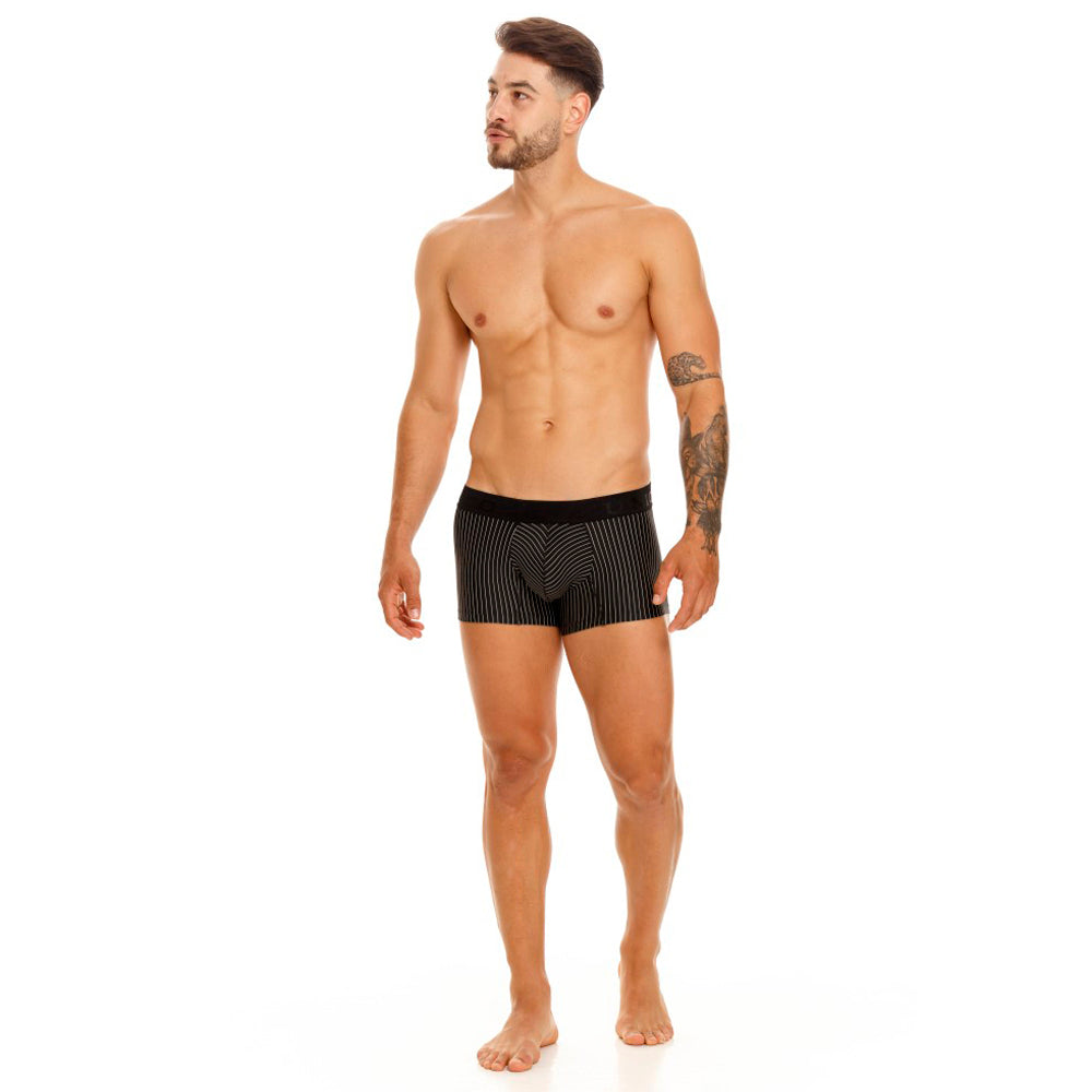 Mundo Unico Men's Sombras Black Short Boxer Briefs - Striped