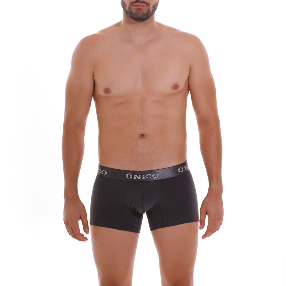 Mundo Unico Men's Short Boxer Briefs - Asfalto A22 Charcoal Grey Cotton Trunk