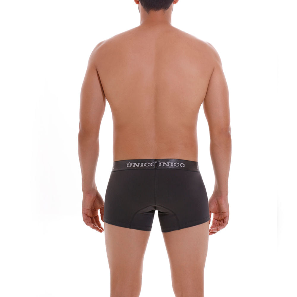 Mundo Unico Men's Short Boxer Briefs - Asfalto A22 Charcoal Grey Cotton Trunk