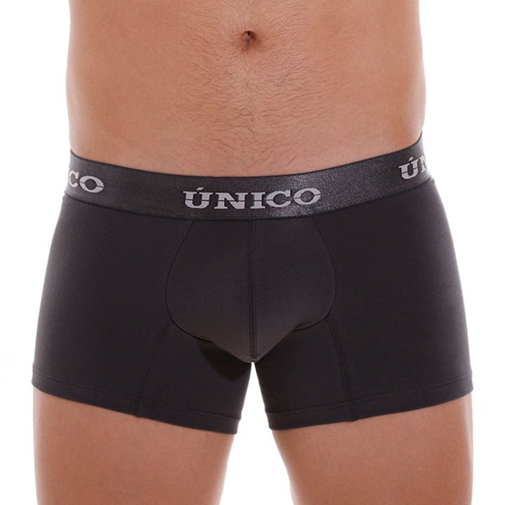 Mundo Unico Men's Short Boxer Briefs - Asfalto A22 Charcoal Grey Cotton Trunk