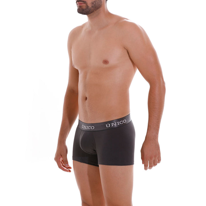 Mundo Unico Men's Short Boxer Briefs - Asfalto A22 Charcoal Grey Cotton Trunk