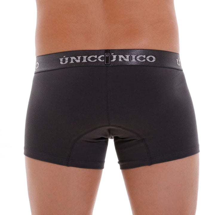Mundo Unico Men's Short Boxer Briefs - Asfalto A22 Charcoal Grey Cotton Trunk