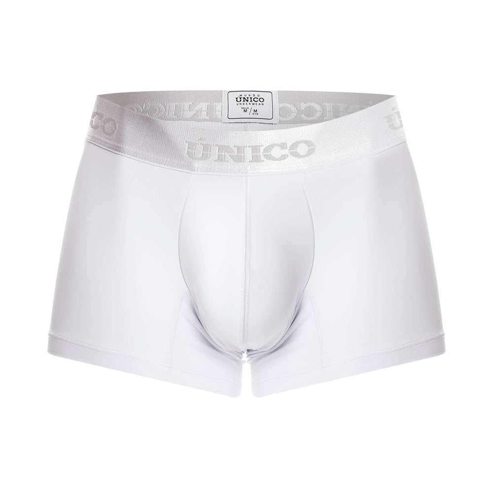 Mundo Unico Men's Short Boxer Briefs - Cristalino M23 White Microfiber