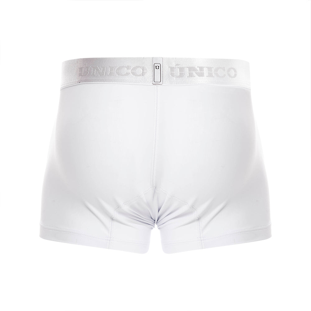 Mundo Unico Men's Short Boxer Briefs - Cristalino M23 White Microfiber