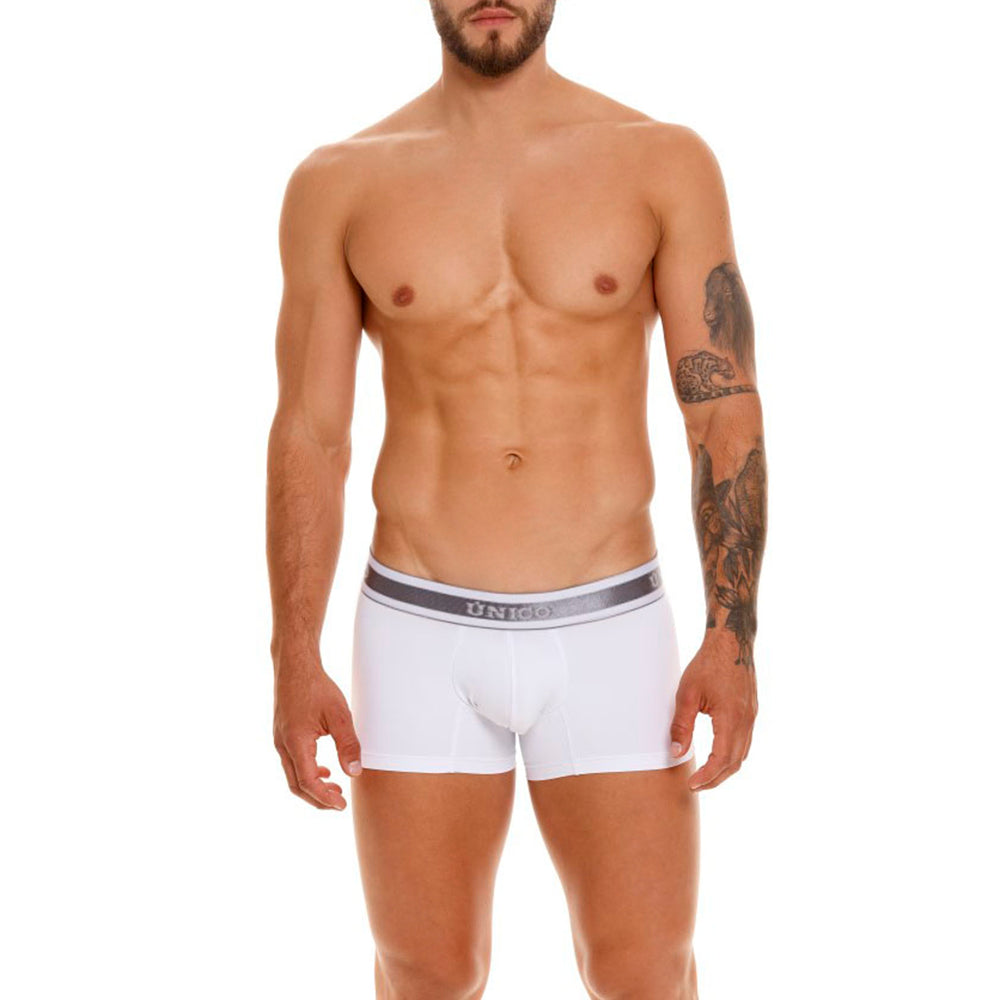 Unico Boxer Corto Lustre A23 - Men's White Premium Cotton Trunk Boxer Brief