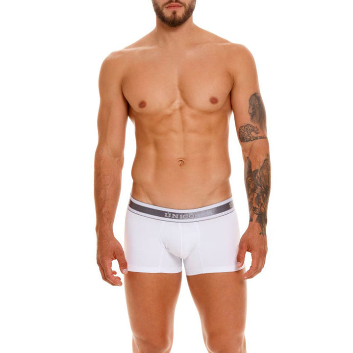 Unico Boxer Corto Lustre A23 - Men's White Premium Cotton Trunk Boxer Brief