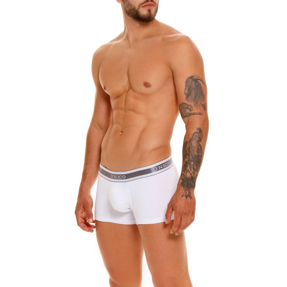 Unico Boxer Corto Lustre A23 - Men's White Premium Cotton Trunk Boxer Brief