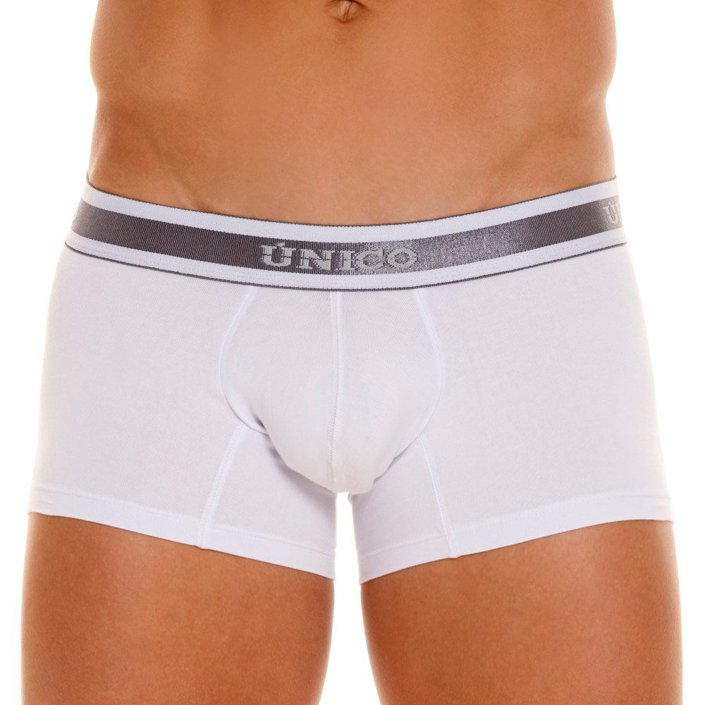 Unico Boxer Corto Lustre A23 - Men's White Premium Cotton Trunk Boxer Brief