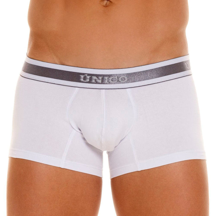 Unico Boxer Corto Lustre A23 - Men's White Premium Cotton Trunk Boxer Brief
