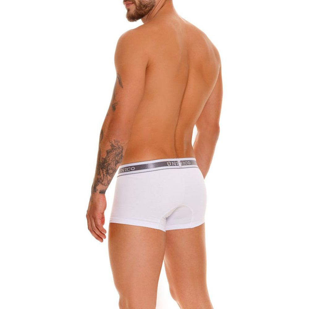 Unico Boxer Corto Lustre A23 - Men's White Premium Cotton Trunk Boxer Brief