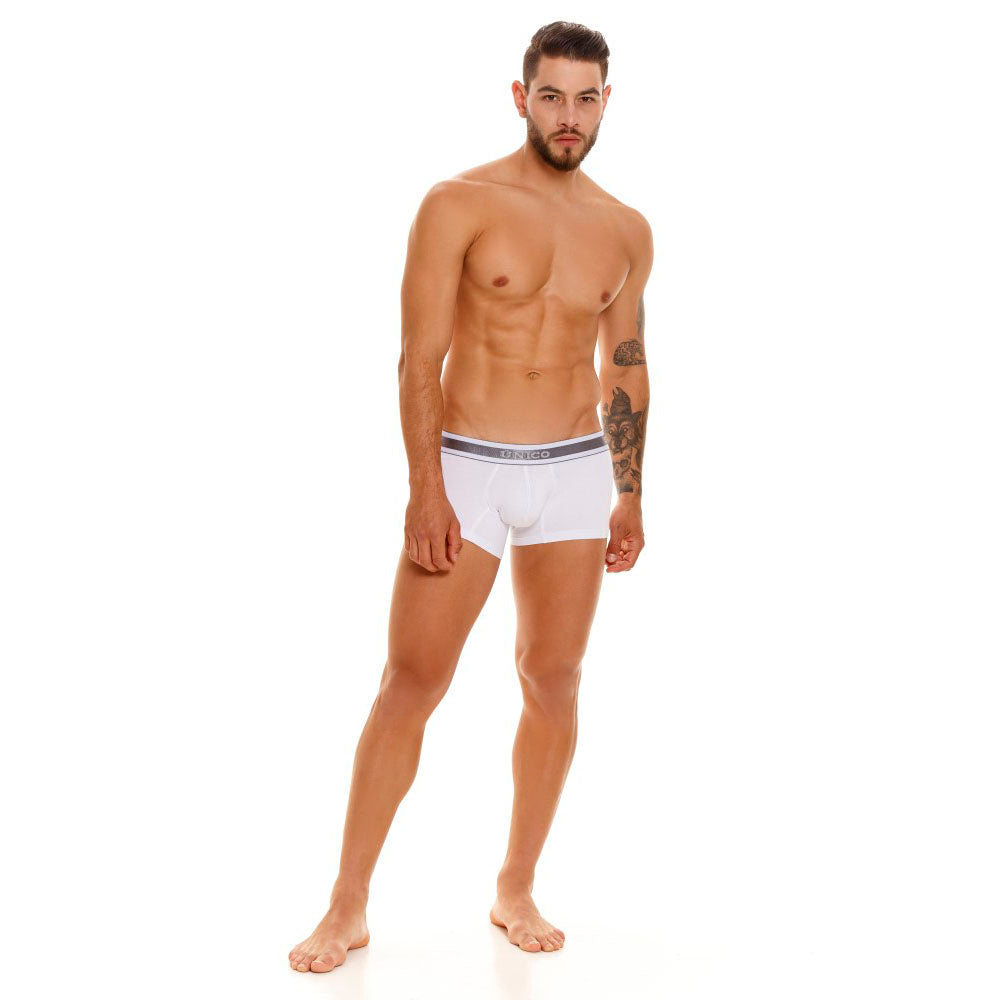 Unico Boxer Corto Lustre A23 - Men's White Premium Cotton Trunk Boxer Brief