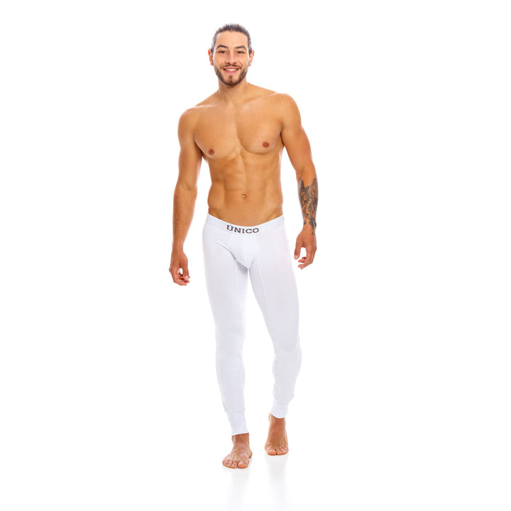 Mundo Unico men's white long john Cold Mountain thermal underwear – lifestyle view