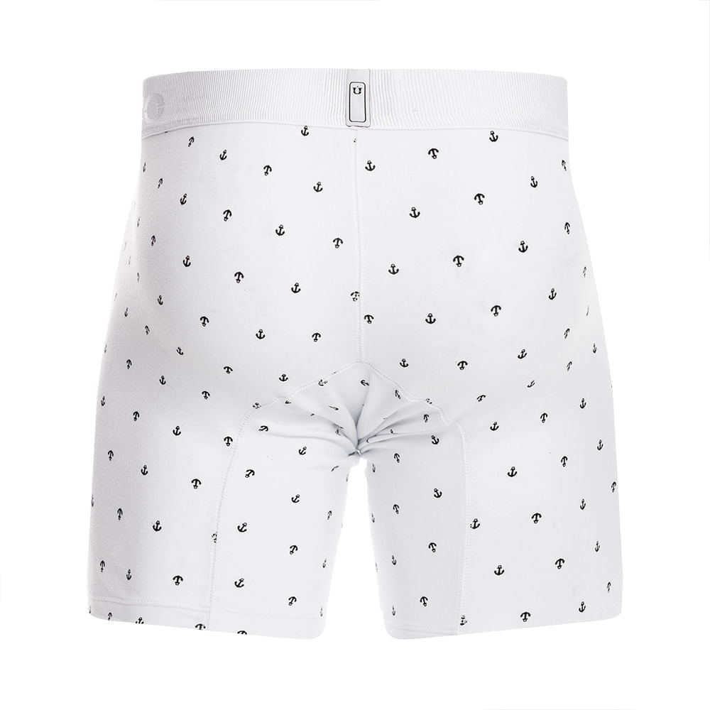 Mundo Unico Men's Cotton Mid-Length Boxer Briefs - Naviero Nautical Print