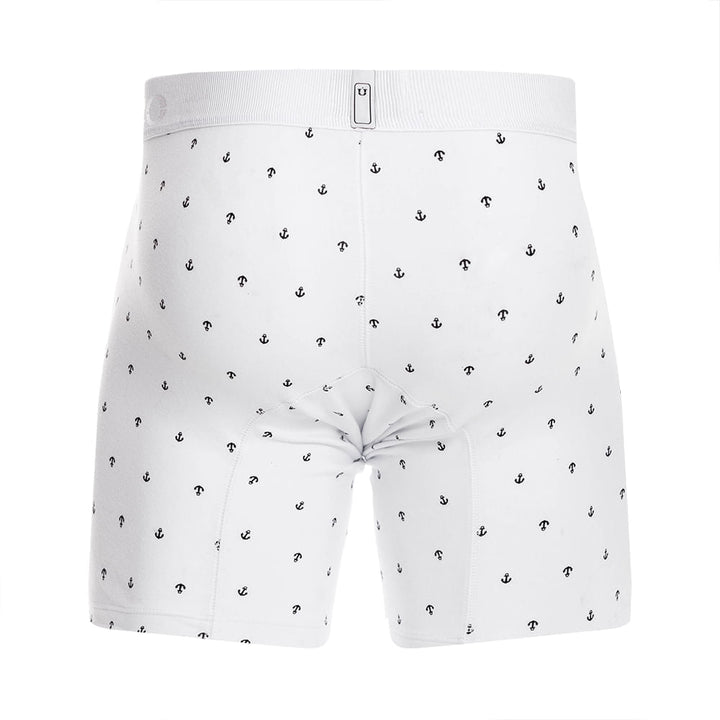 Mundo Unico Men's Cotton Mid-Length Boxer Briefs - Naviero Nautical Print