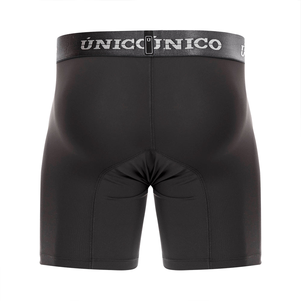 Mundo Unico M22 Men's Mid-Length Boxer Briefs – Asphalt Grey Microfiber Underwear with Pouch Support