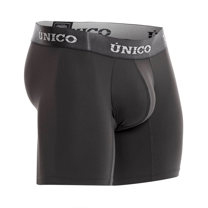 Mundo Unico Men's Asfalto M23 Mid-Length Boxer Briefs - Asphalt Grey Microfiber Performance