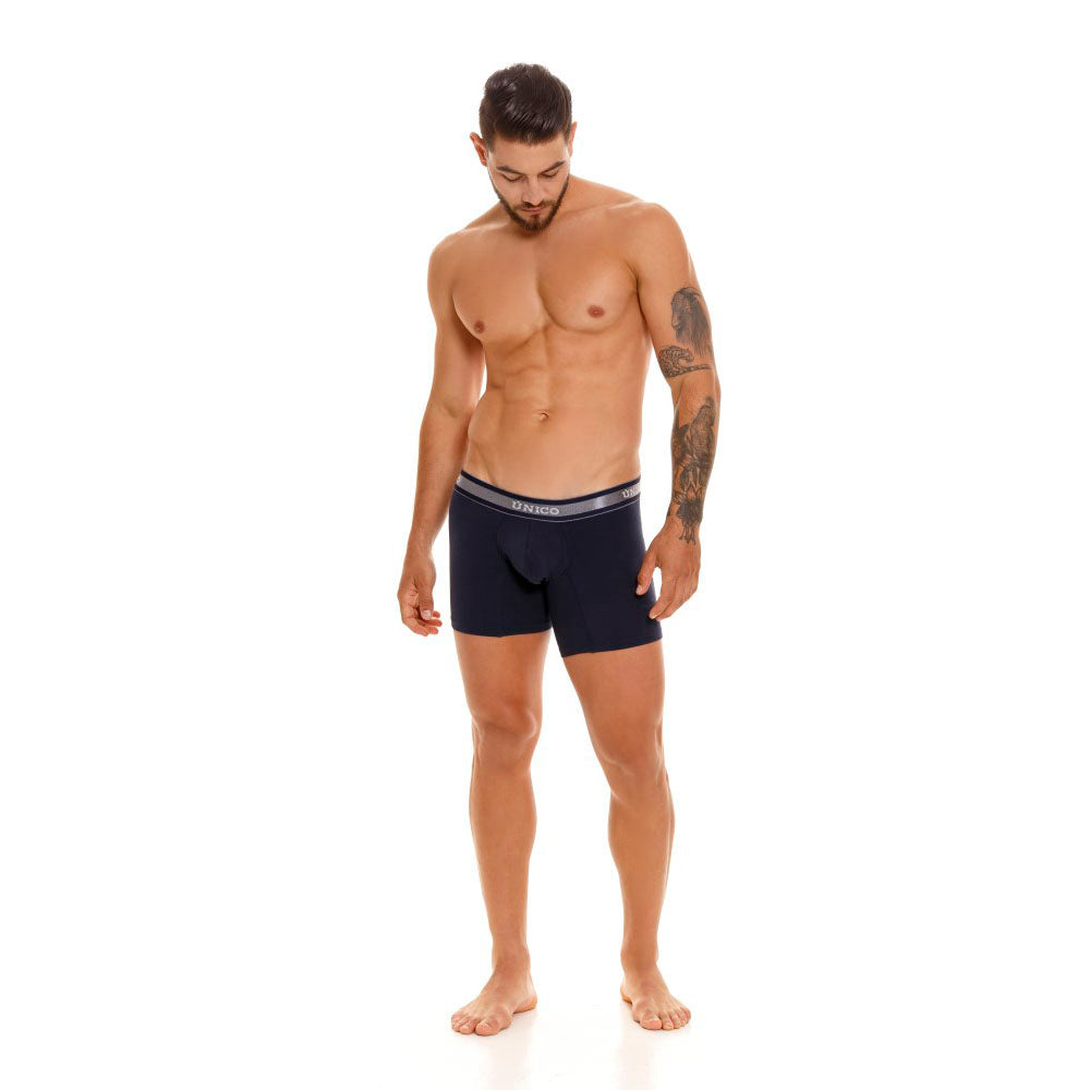 Mundo Unico Men's Mid-Length Boxer Briefs - Cardenal A23 Solid Royal Blue Cotton
