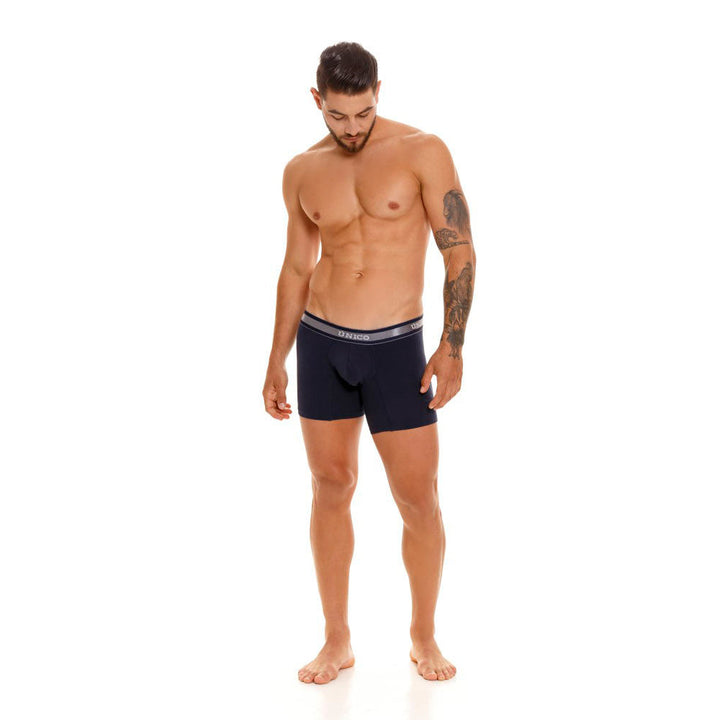 Mundo Unico Men's Mid-Length Boxer Briefs - Cardenal A23 Solid Royal Blue Cotton
