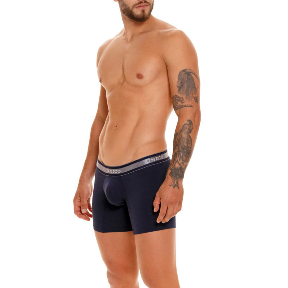 Mundo Unico Men's Mid-Length Boxer Briefs - Cardenal A23 Solid Royal Blue Cotton