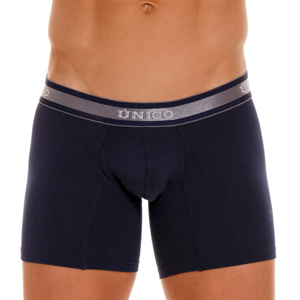 Mundo Unico Men's Mid-Length Boxer Briefs - Cardenal A23 Solid Royal Blue Cotton