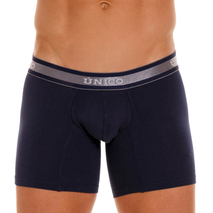Mundo Unico Men's Mid-Length Boxer Briefs - Cardenal A23 Solid Royal Blue Cotton