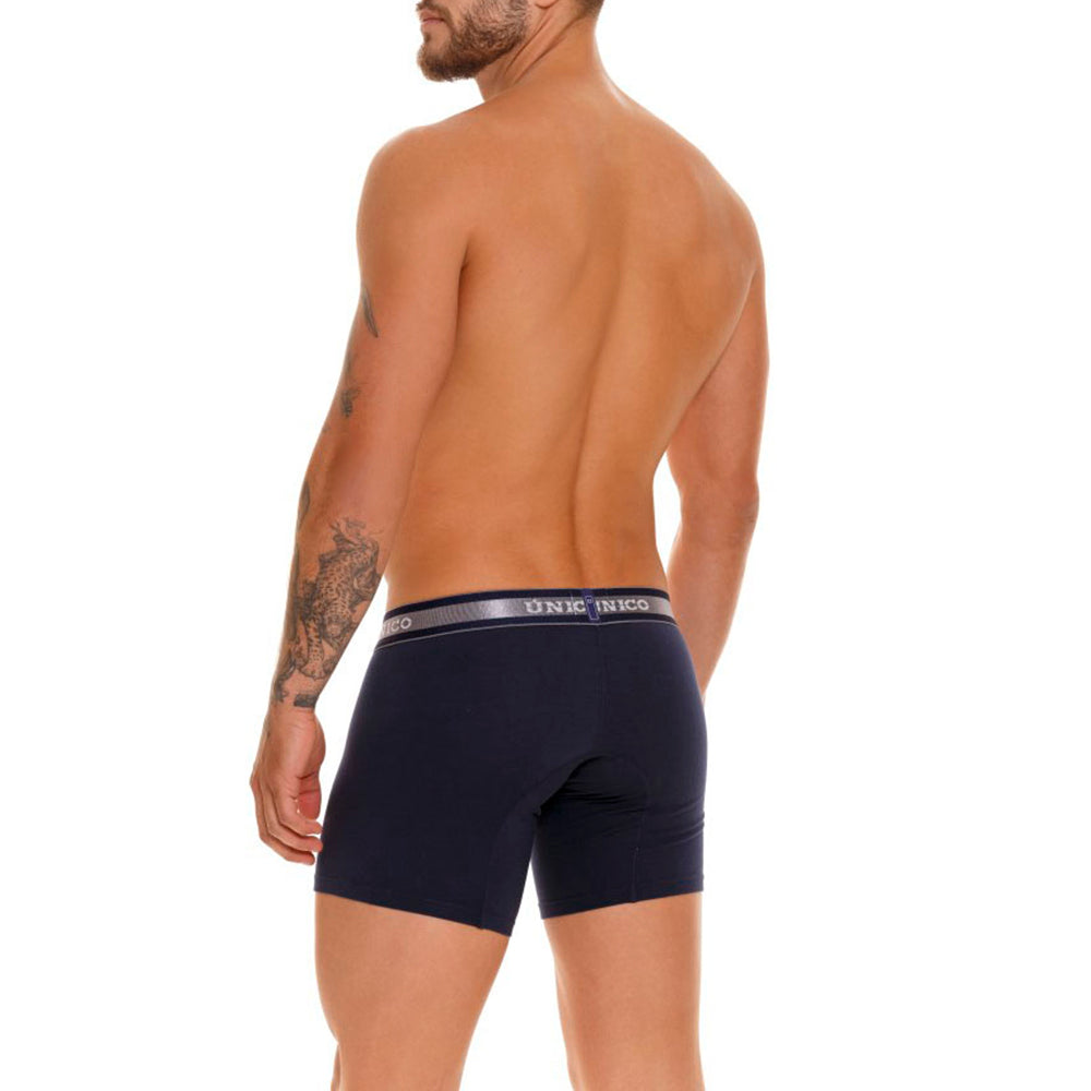 Mundo Unico Men's Mid-Length Boxer Briefs - Cardenal A23 Solid Royal Blue Cotton