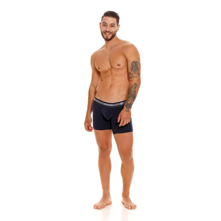 Mundo Unico Men's Mid-Length Boxer Briefs - Cardenal A23 Solid Royal Blue Cotton