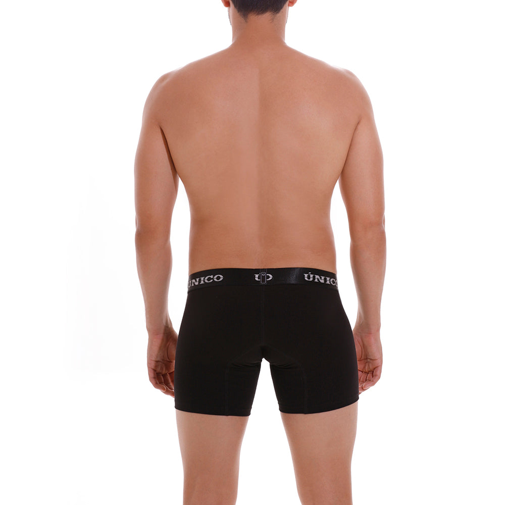 Mundo Unico Men’s Intenso A23 Cotton Mid-Brief Boxers - Black Ergonomic Pouch Support Trunks