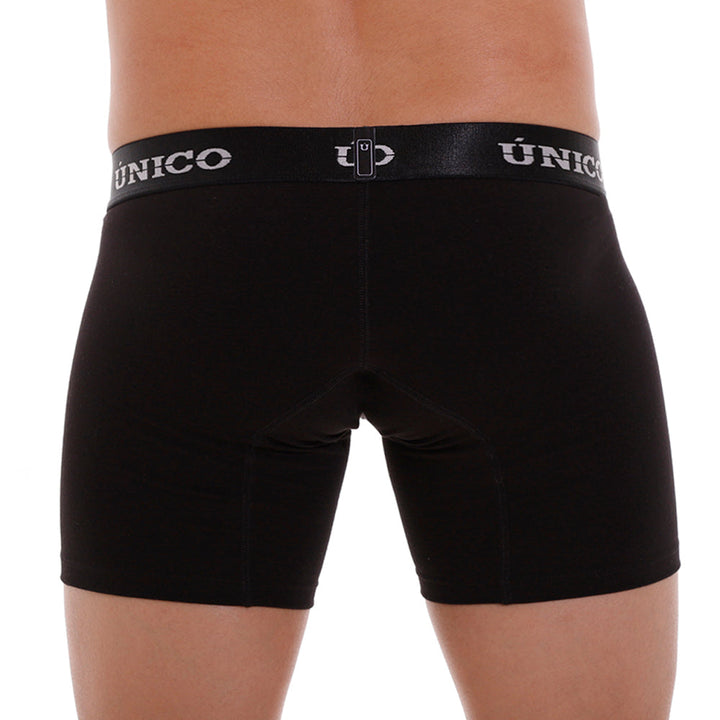 Mundo Unico Men’s Intenso A23 Cotton Mid-Brief Boxers - Black Ergonomic Pouch Support Trunks