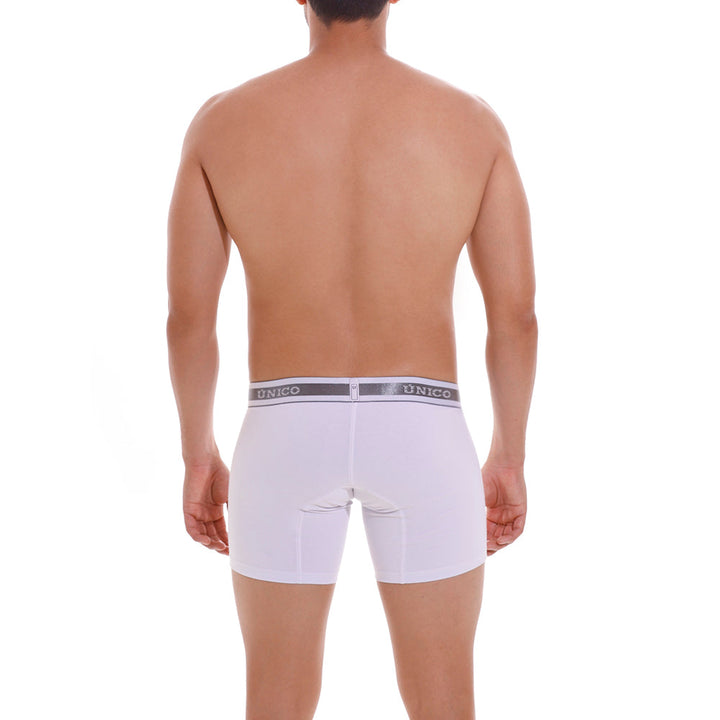 Mundo Unico Men’s Lustre A22 Cotton Mid-Brief Boxers - White Ergonomic Support Pouch Underwear