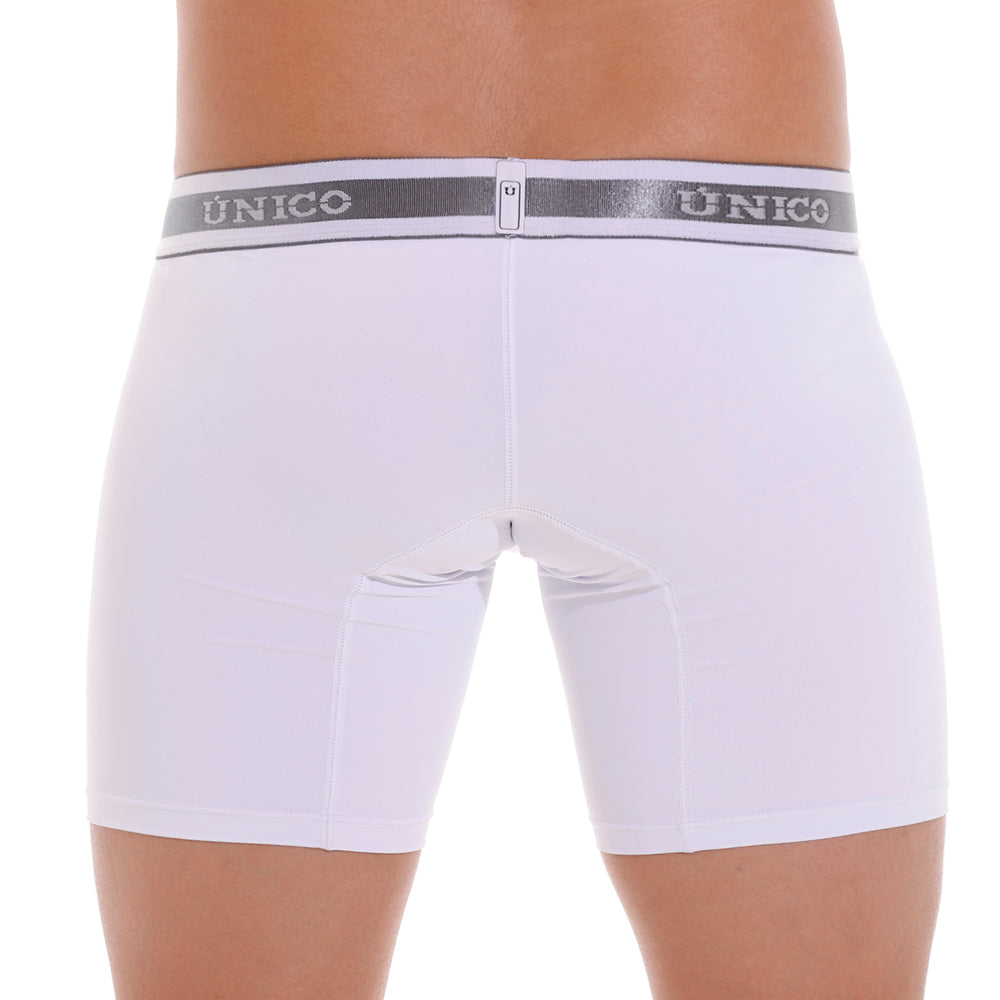 Mundo Unico Men’s Lustre A22 Cotton Mid-Brief Boxers - White Ergonomic Support Pouch Underwear