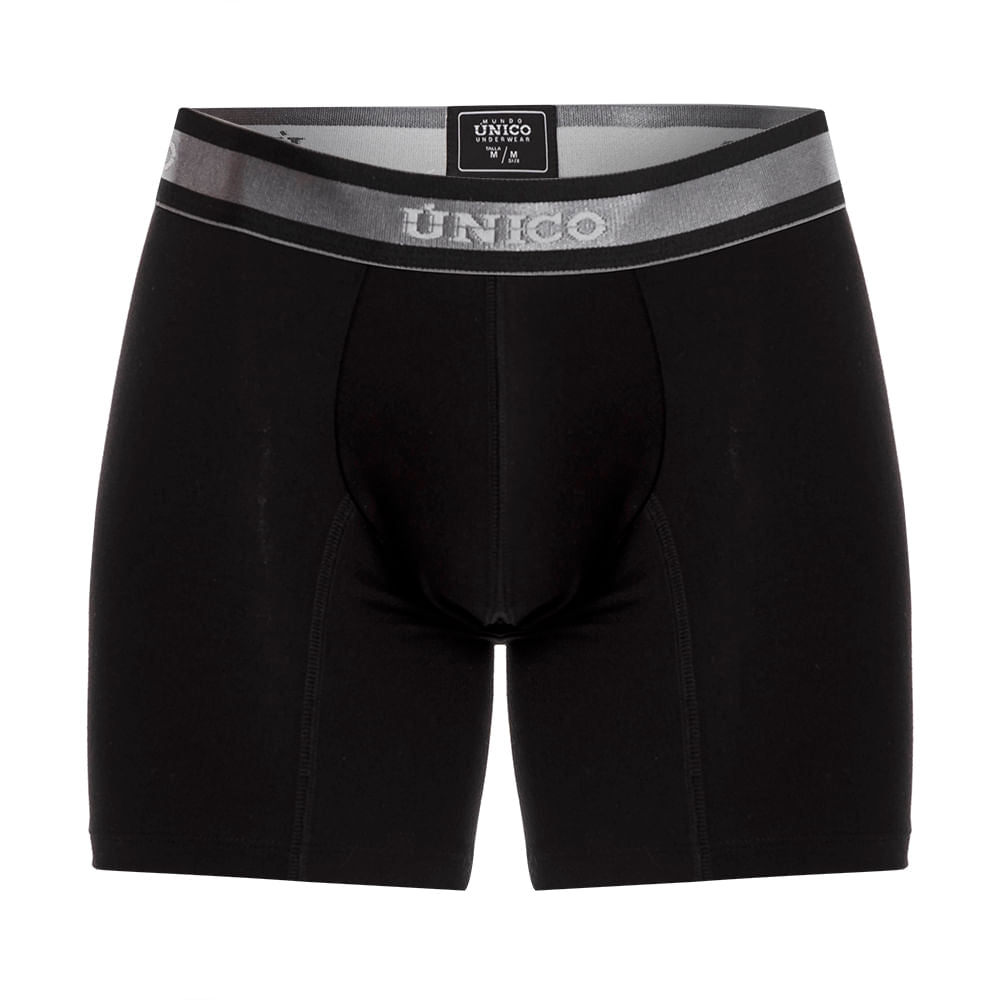 Mundo Unico Men's Cotton Mid-Length Boxer Briefs - Nebuloso A23 Black