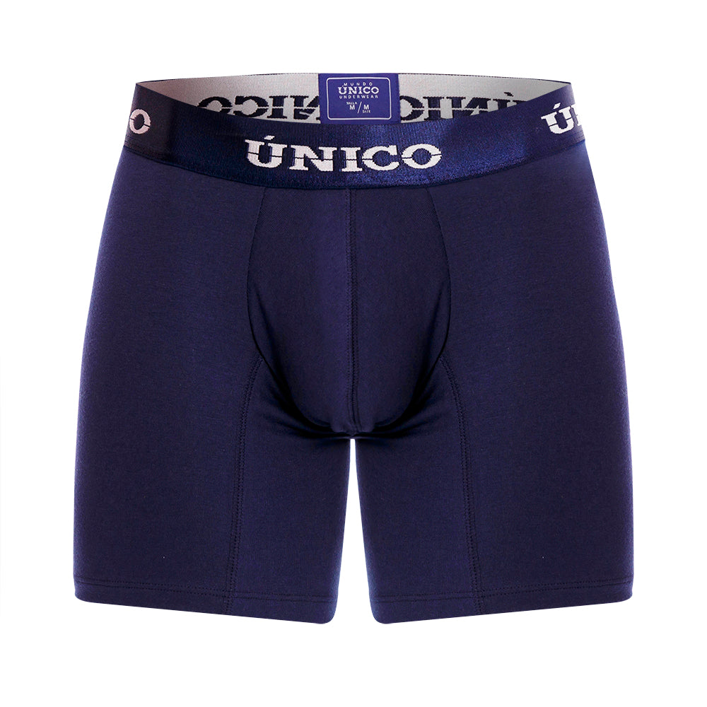 Mundo Unico Men's Microfiber Mid-Length Boxer Briefs - Profundo M23 Blue