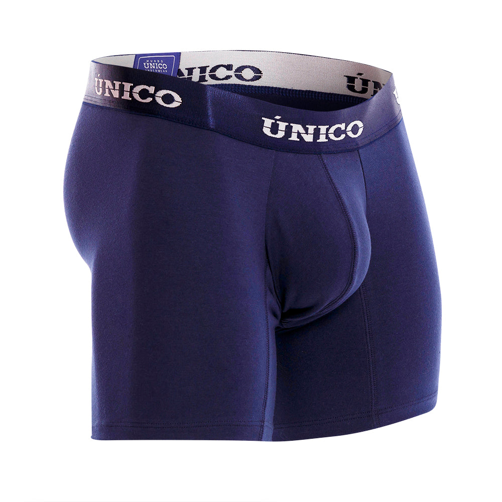 Mundo Unico Men's Microfiber Mid-Length Boxer Briefs - Profundo M23 Blue