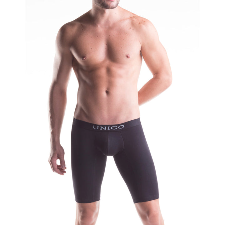 Mundo Unico Men's Athletic Boxer Briefs - Intenso M23 Black Microfiber Sport Trunk