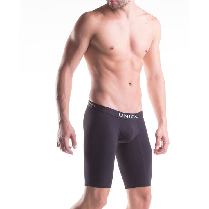 Mundo Unico Men's Athletic Boxer Briefs - Intenso M23 Black Microfiber Sport Trunk