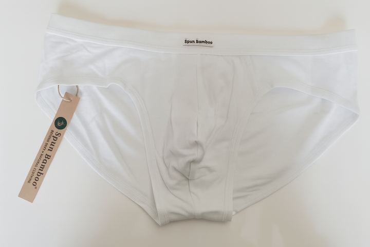 Spun Bamboo men's bamboo boxer briefs steel blue side view