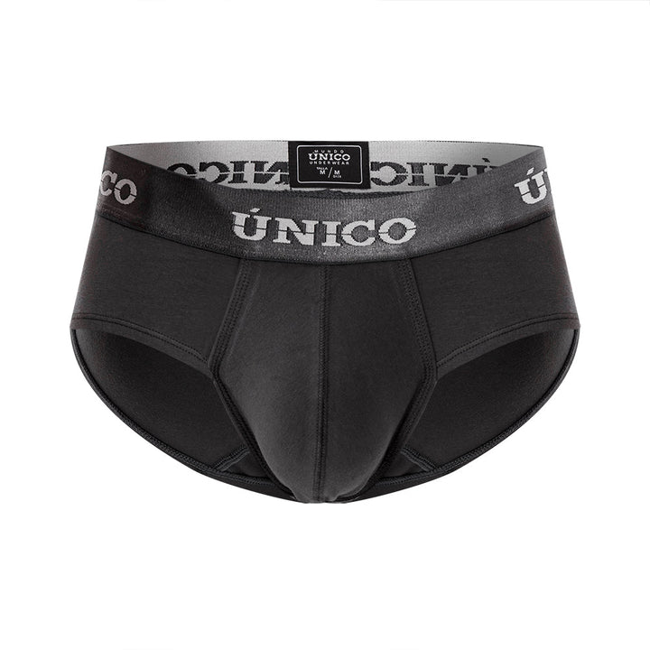 Mundo Unico Men’s Brief Asfalto A23 Gris - Premium Gray Cotton Briefs with Ergonomic Support Pouch