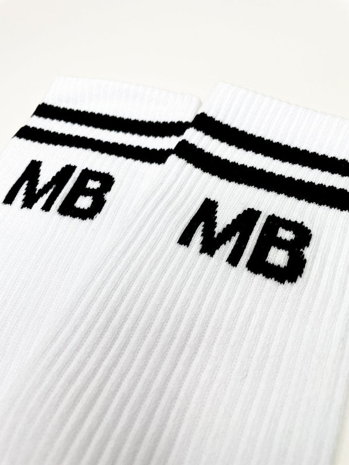 Classic White and Black Stripe Athleisure Unisex Crew Socks