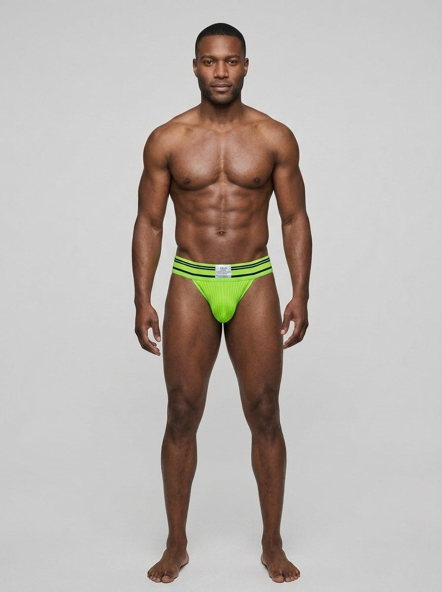 HisJock Core Jock in Brat Green 2 inch waistband – men's green classic athletic jockstrap