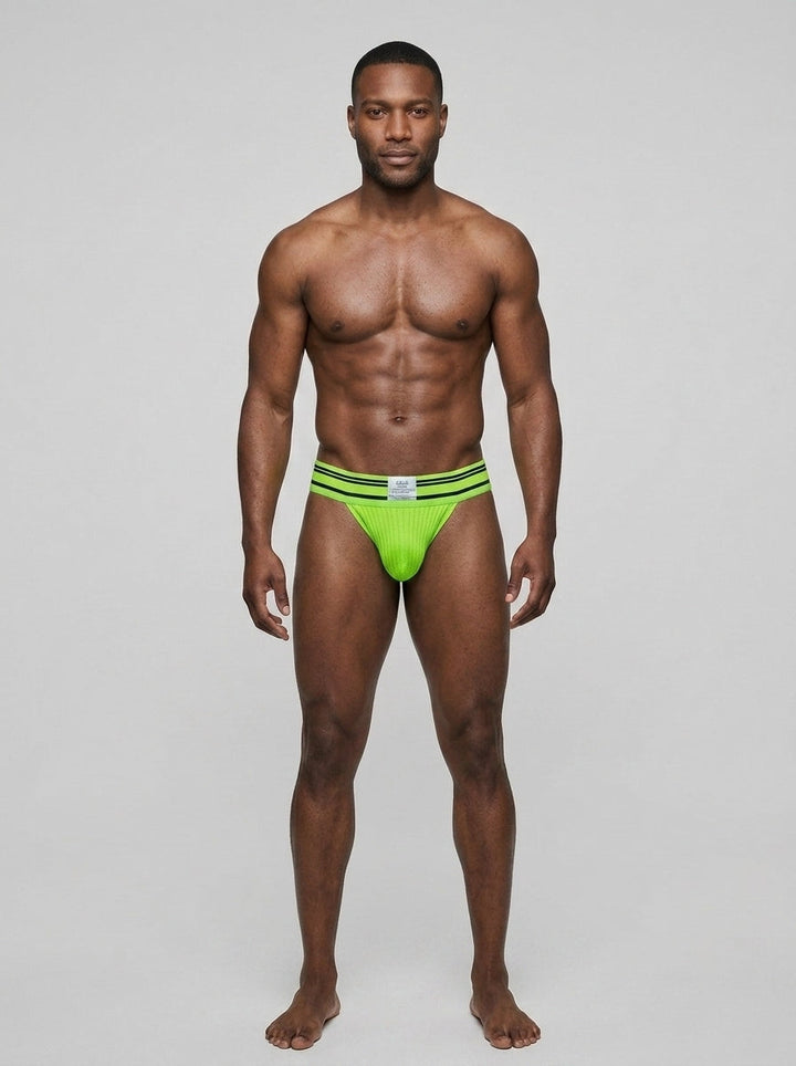 HisJock Core Jock in Brat Green 2 inch waistband – men's green classic athletic jockstrap