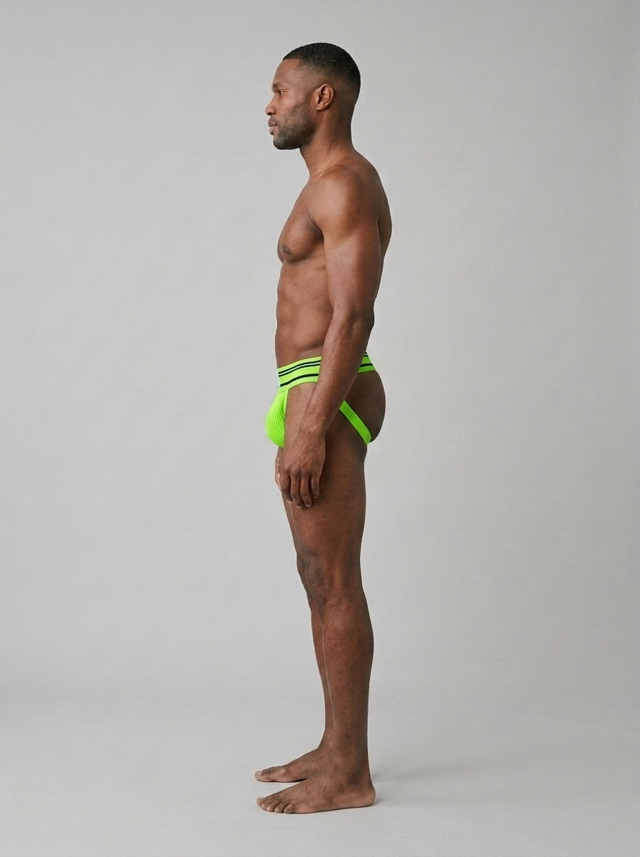 HisJock Core Jock in Brat Green 2 inch waistband – men's green classic athletic jockstrap