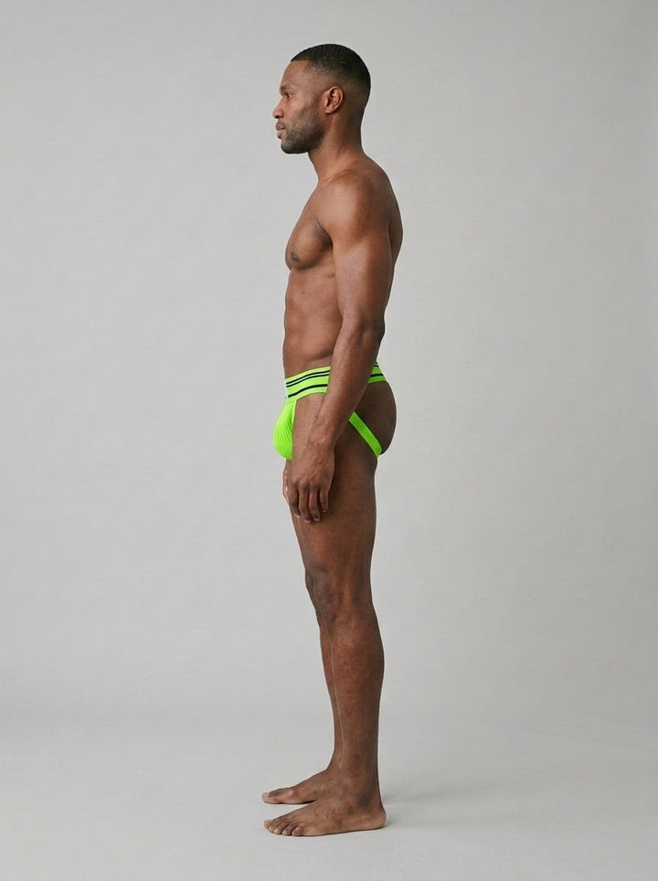 HisJock Core Jock in Brat Green 2 inch waistband – men's green classic athletic jockstrap