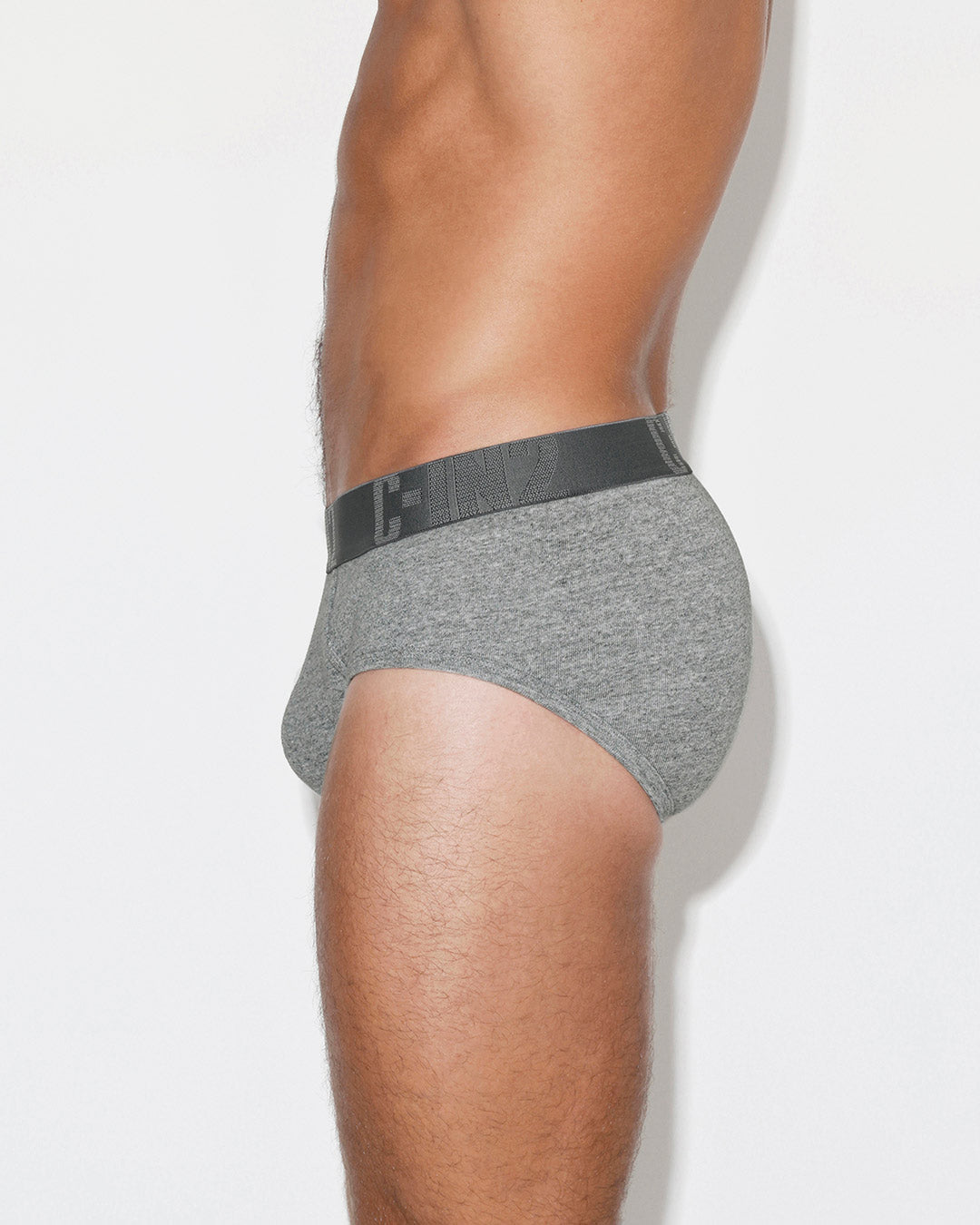 C-IN2 Core Signature Mid Rise Brief Grey in Grey Heather – men's briefs